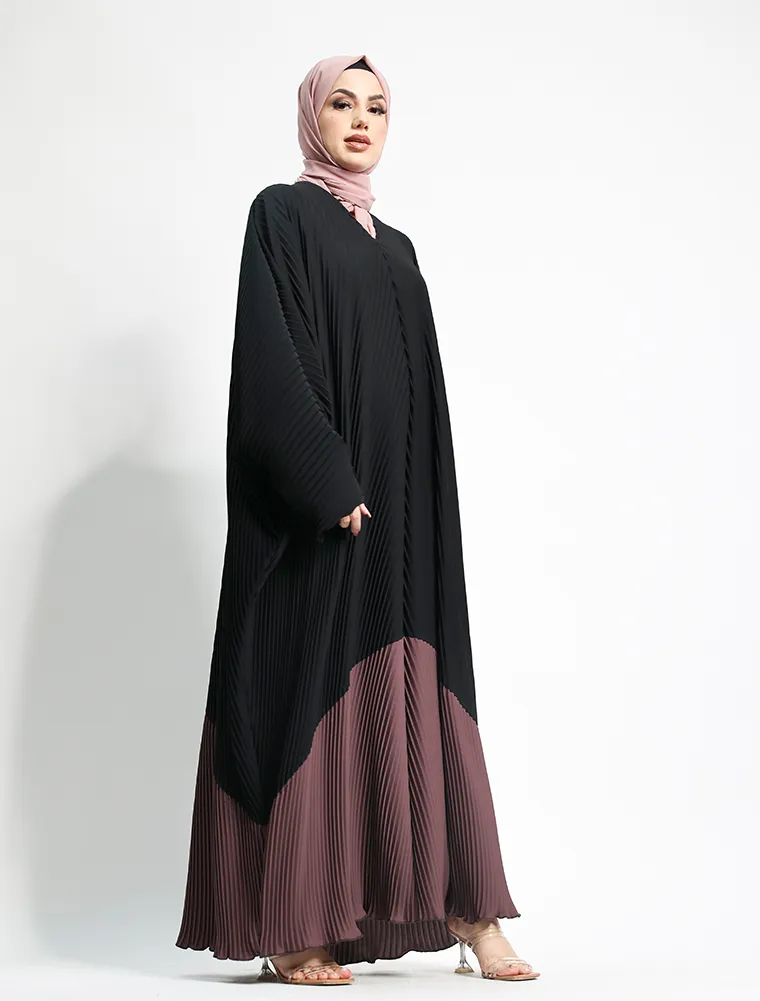 Mauve Pleated Batwing
